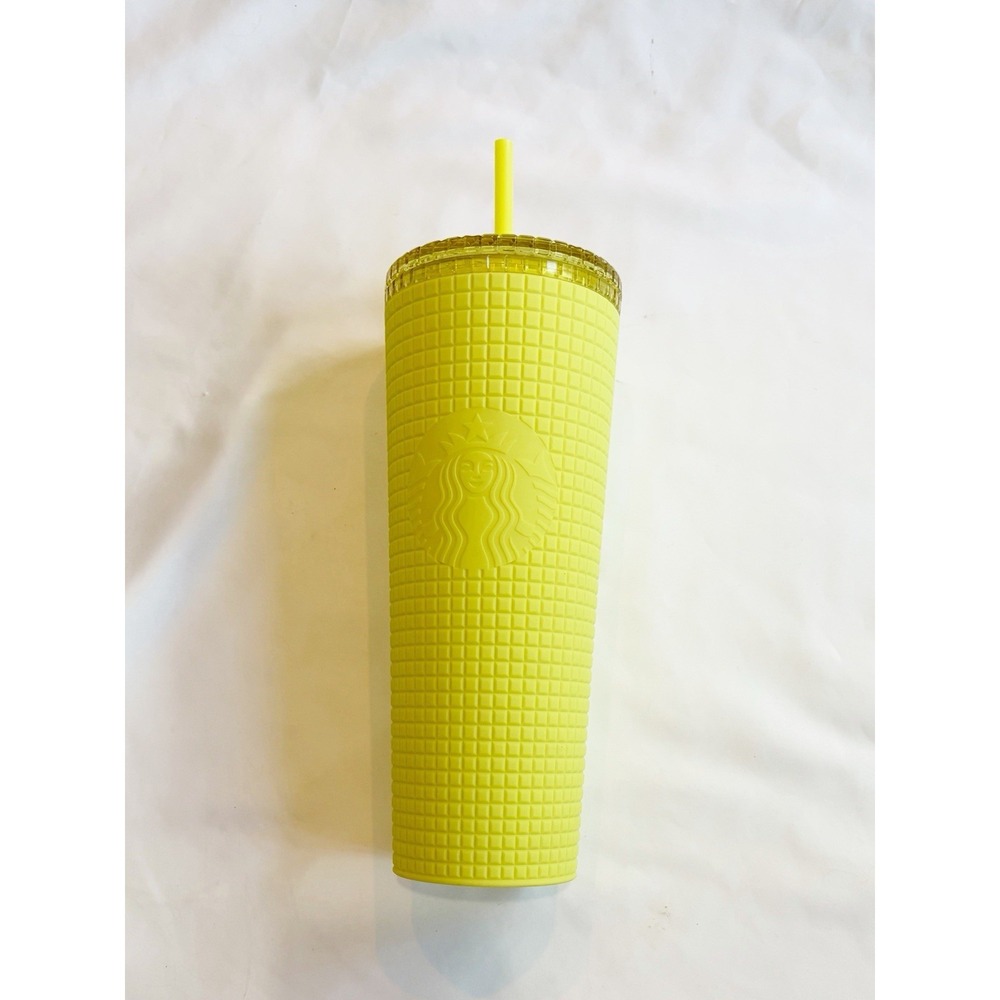Starbucks Winter 2023 - Meadow Yellow Soft Touch Grid Tumbler (Cold Cup) - 24 oz